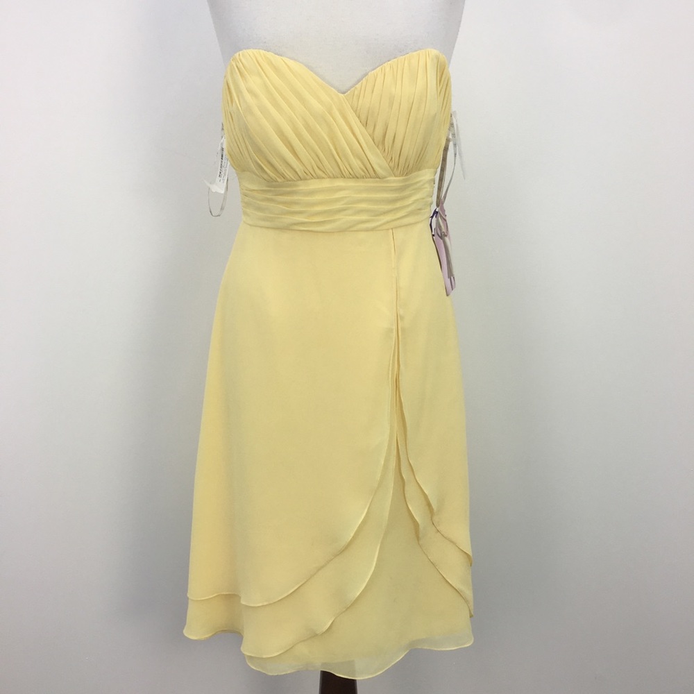 NWT B2 Jasmine Buttercup Yellow Strapless Dress